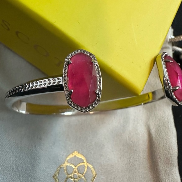 NWOT Kendra Scott Elton in Rhodium and Azalea Illusion bracelet - Picture 2 of 3